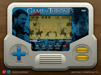 Handheld "Video Game" of Thrones UI buttons iconography icons lcd photoshop screen ui vector video game