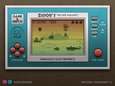 Handheld Video Game UI (Zissou's Life Aquatic)