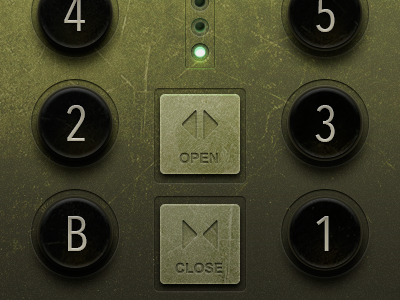 Old School Elevator Button UI