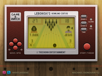 Handheld Video Game UI (The Big Lebowski) buttons iconography icons lcd photoshop screen the big lebowski ui vector video game