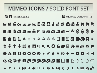 Mimeo Icons (Solid Font Set)