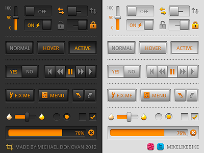 Toggles, Buttons and Sliders UI (Burner)