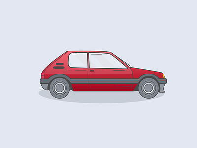 Peugeot 205 GTI 205 car icon illustration peugeot