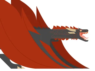 Drogon from GOT app color dragon flat game of thrones icon illustration ilustración juego de tronos line vectors wildlife