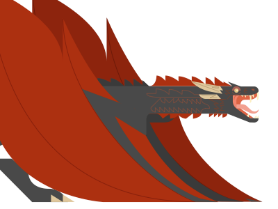 Drogon from GOT app color dragon flat game of thrones icon illustration ilustración juego de tronos line vectors wildlife
