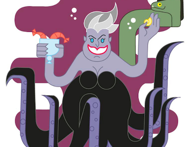 Ursula Poster disney fanart icon illustration illustrator material mermaid minimal poster ursula