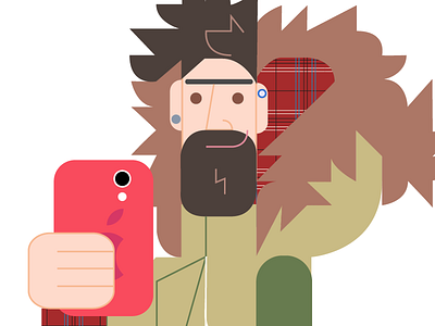 Hipster app appt color flat hipster icon illustration line vectors