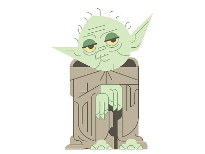 Yoda character flat design material design starwars yoda