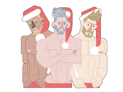 sexy santas animal app appt color flat gay icon illustration ilustración line love wins vectors