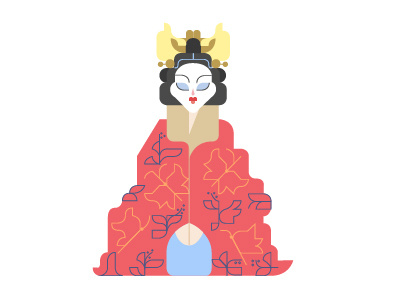 Silk Story Empress character design color cute flat design illustration minimal nature vector