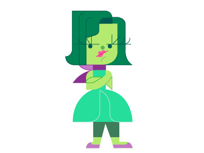 Disgust from Disney Inside out character design disney flat design illustration inside out