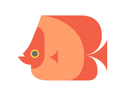 Orange fish animal background cat color cute fish flat design icon illustration minimal tropical vector