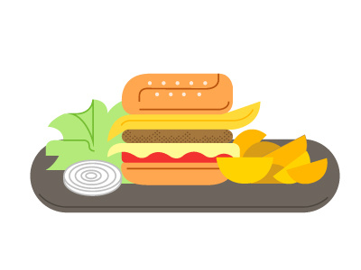 Burger burger flatdesign food icon illustration wip