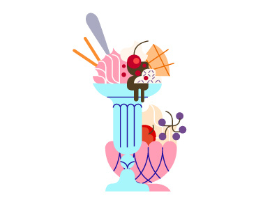 Ice cream color flat design food ice cream icon illustration material design