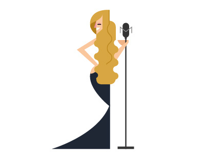 Singer flat design icon illustration minimal singer