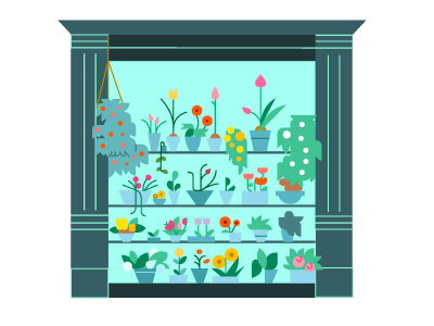 Flower shop from París flat design flowers graphic icon illustration minimal