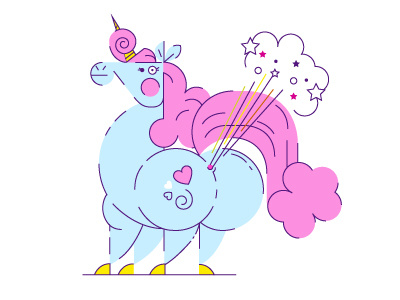 Puffff color cute fun graphic graphic design illustration unicorn vector