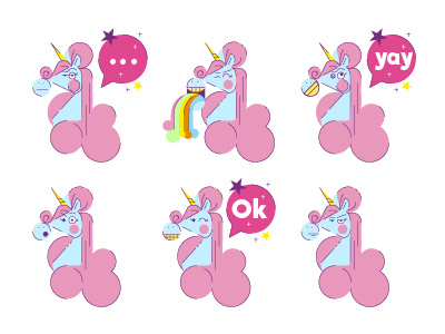 Mr. Protuberance character design color illustrator sticker unicorn