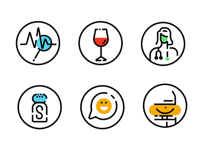 Icons for a poster design flat design health icon line minimal outline