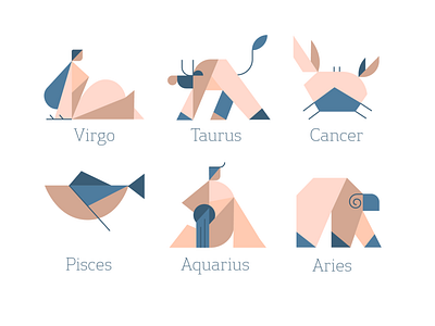Horoscope Part 1 color design flatdesing horoscope minimal vector