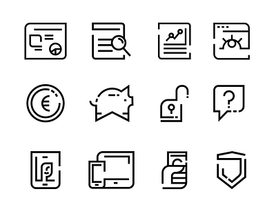 Icons for Placebo design flat design icon line minimal ui vectors