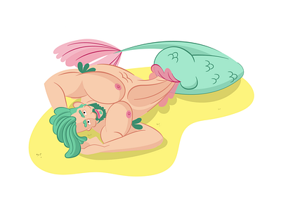 Merman character design color design flat design gay illustration minimal muscle vectors
