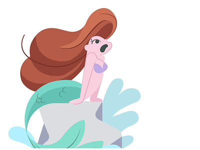 Part of your site character design color flat design illustration mermaid minimal site ui vector