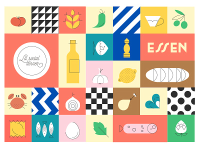 Branding for a food related project color food illustration vector
