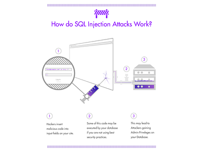 SQL Injection Attacks Infographic attack clarity clean info graph infographic information architecture information design infosec injection minimalist security sql
