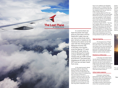 Print Design - Student Publication airplane copy design magazine plane print red typography