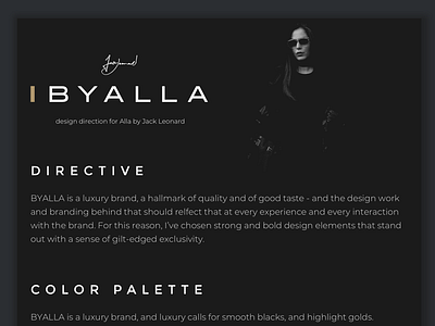 BYALLA - Design Brief bold design fashion luxury