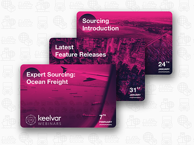 Webinar Cards for Keelvar cards content design hover ui webinar
