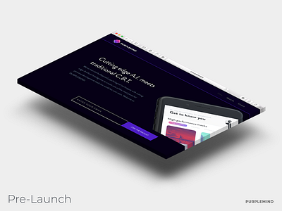 PURPLEMIND Landing Page Design isometric landing page purple mind startup