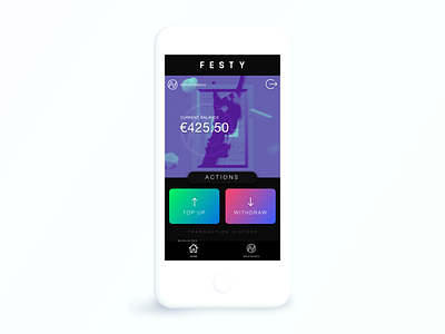 FestyPay HomeScreen - Crypto Banking App bank banking crypto fintech home
