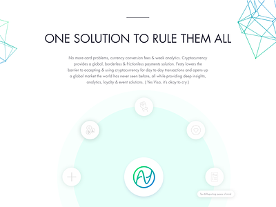One Solution to Rule them all - Website Section animated crypto features interactive landing page