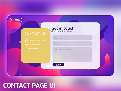 Contact Page UI Concept adobexd design illustration ui webdesign website
