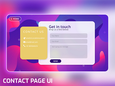 Contact Page UI Concept