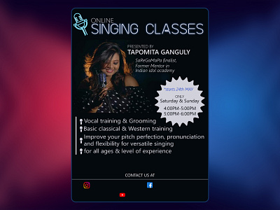 Online Singing Classes Flyer Concept branding design flyer illustration minimal singing