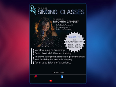 Online Singing Classes Flyer Concept