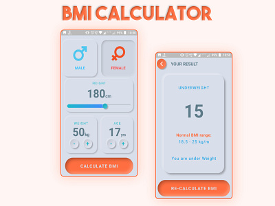 BMI Calculator | Soft UI experiment design neumorphic design softui