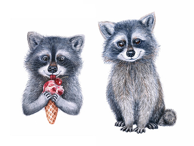 Raccoon animal cute draw drawing fun illustration pet pets raccoon watercolor watercolor art