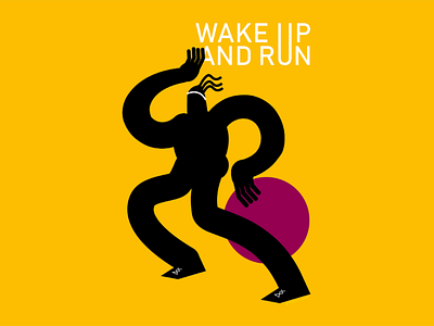Running time active circle design details flat graphic illustration illustration lifestyle lines man plakat runner running man sport sunrise vector yellow
