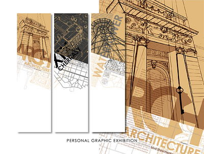 Personal graphic exhibition architecture artist details exhibition flat graphic graphic illustration illustration tourism ukraine vector vector illustration