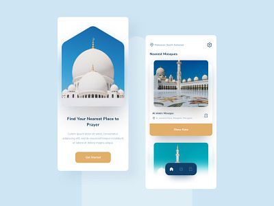 Nearest Mosque App app appdesign design muslimapp ui uidesign