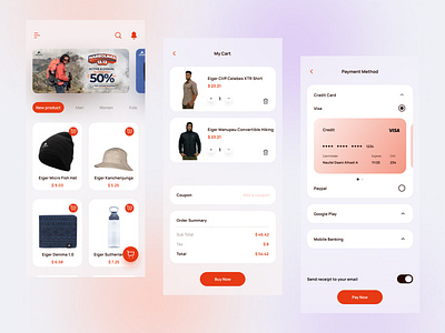 Shopping Payment Page app appdesign design glassy ui uidesign