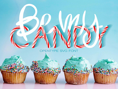 Be My Candy - OTF Color Font branding candy candy cane candy cane font christmas color font display font fontself typography xmas