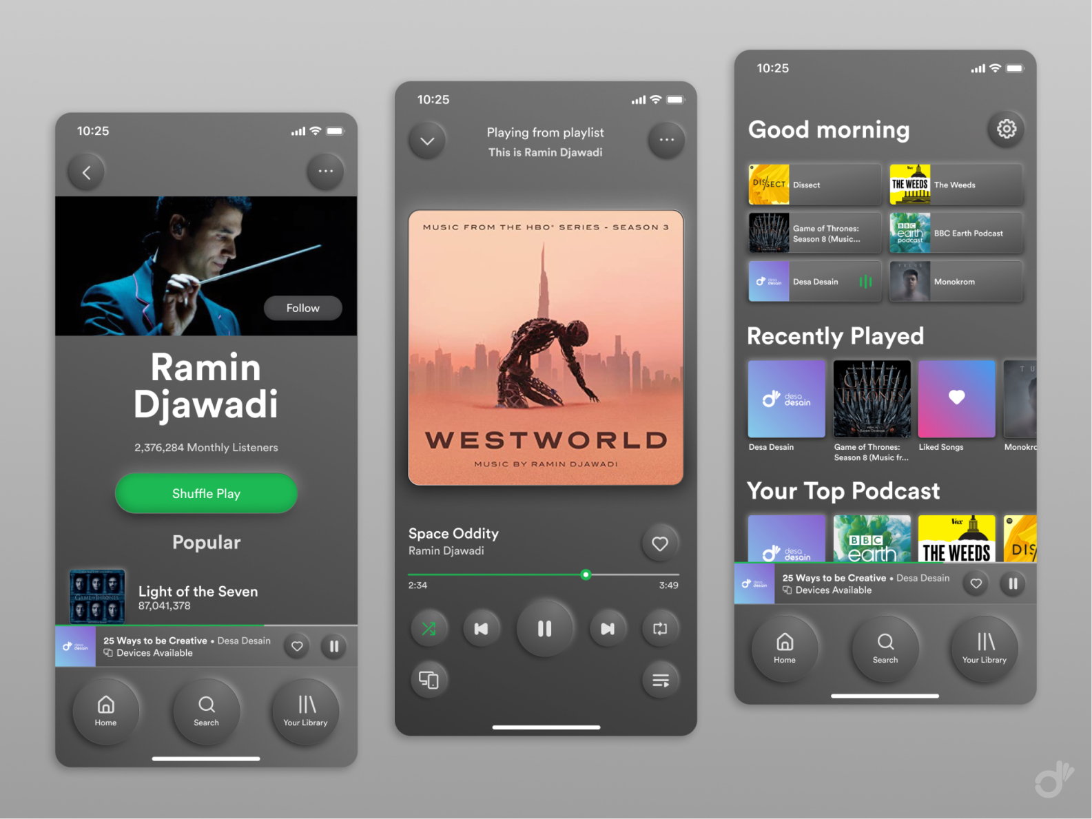 Spotify Redesign by Masrul Wijaya on Dribbble