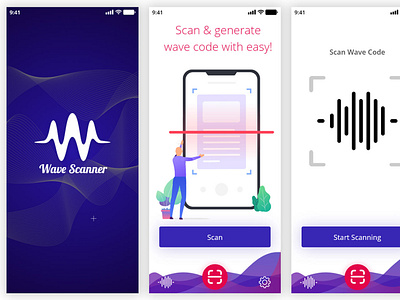 Wave Scanner iOS & Android App UI Design