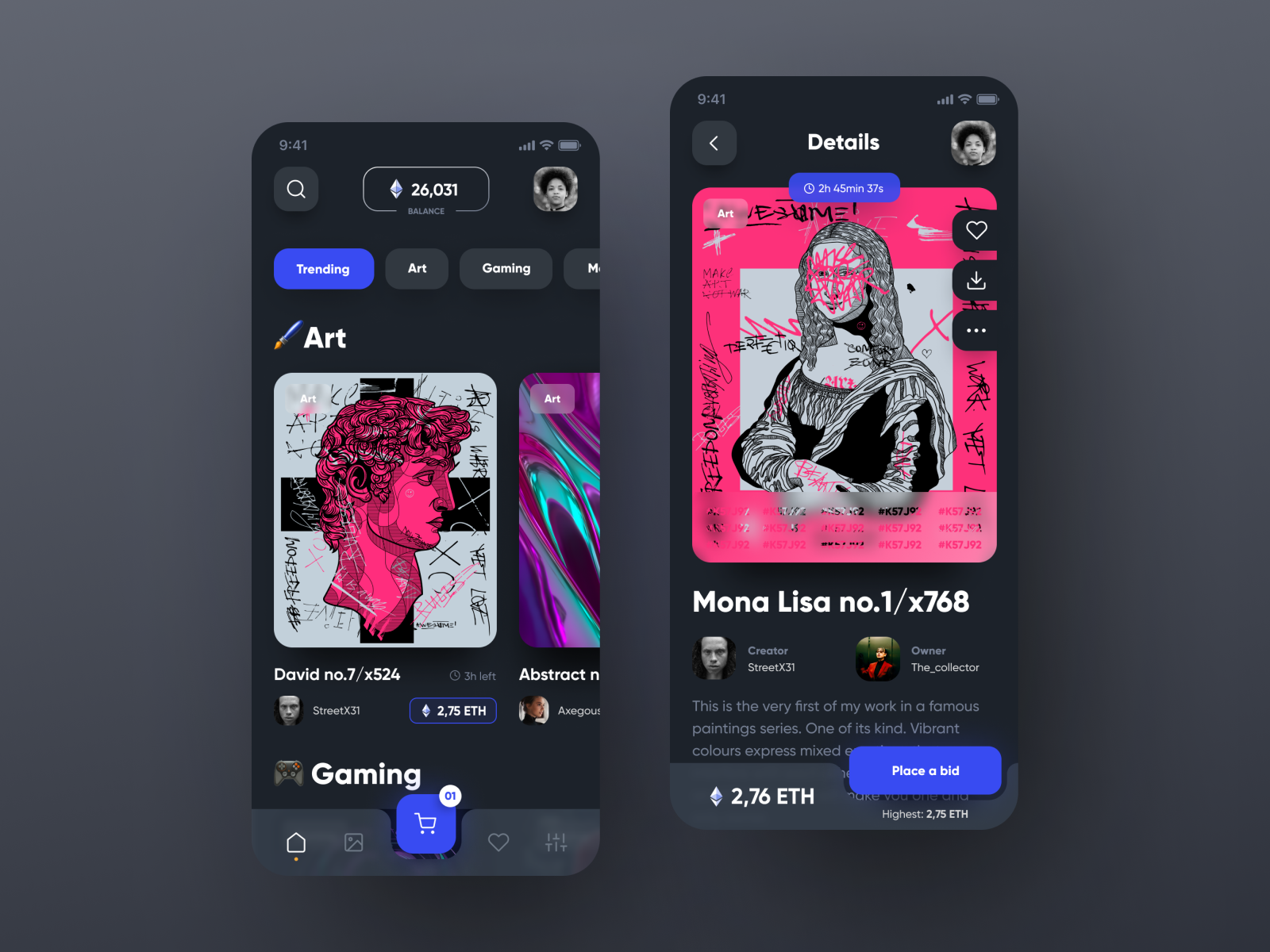 NFT Marketplace - Concept App by Bogusław Podhalicz for Miquido on Dribbble