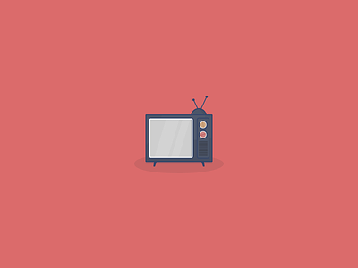 Retro TV electronics illustration minimal red retro sketch television vector